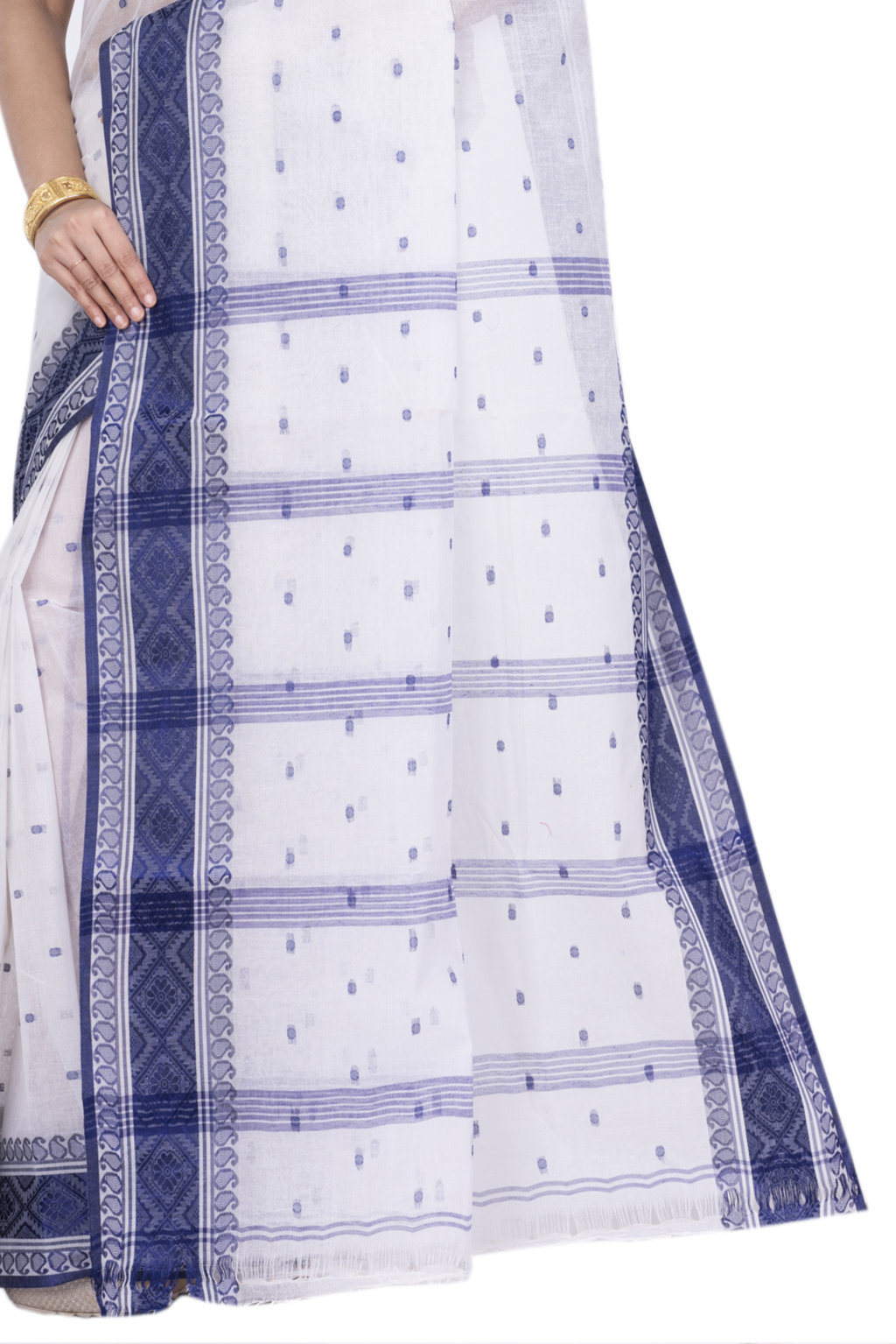 Blue Pure Cotton Boysko_Tant Tant Saree (846)